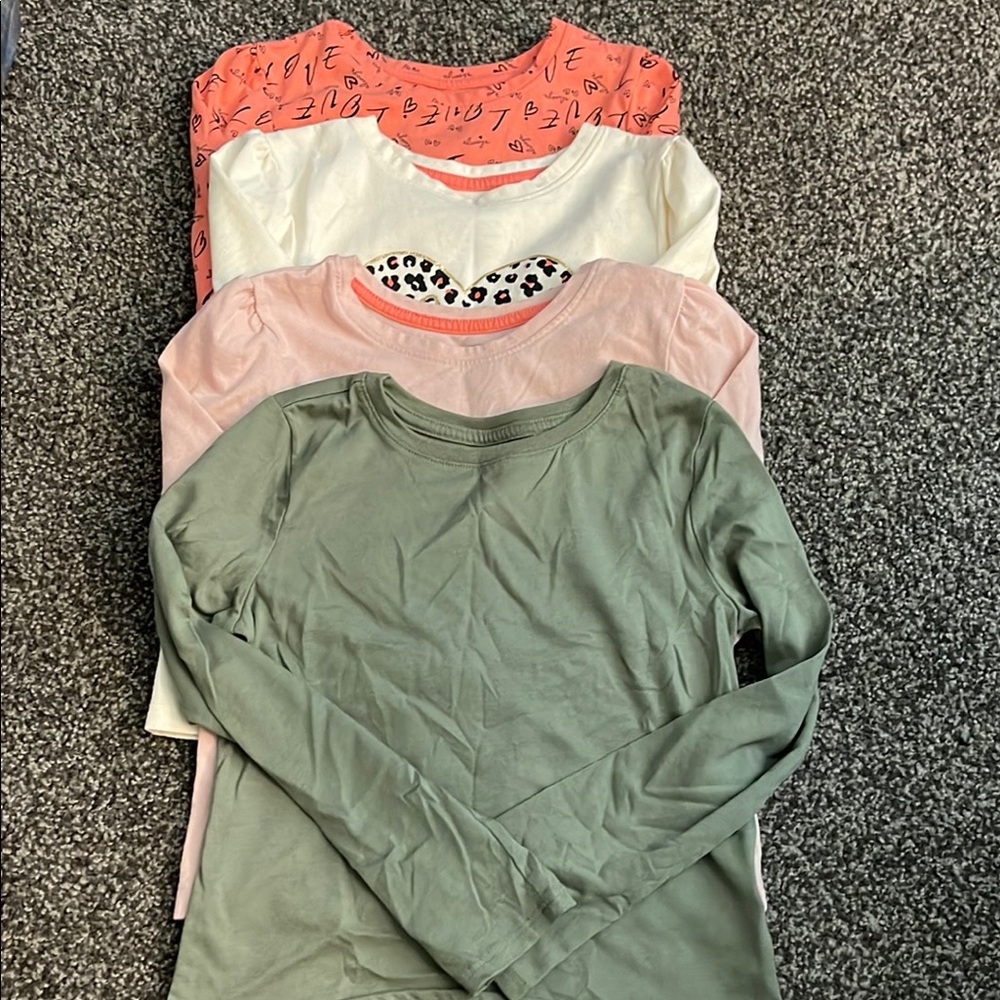 4 Wonder Nation/365Kids Green and Pink Long Sleeve Shirts. Worn once, green, new